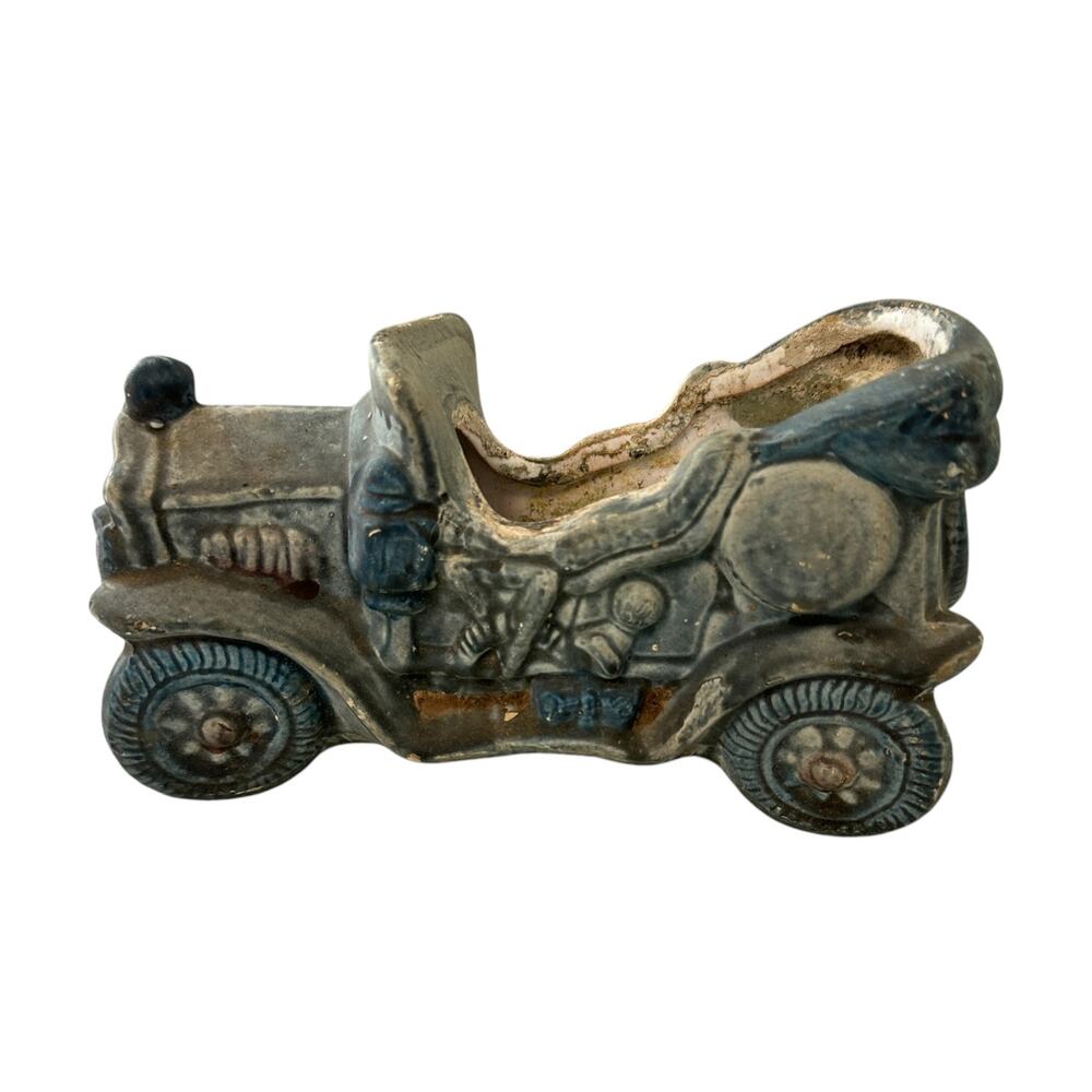 Rubens Originals Pastel Blue Vintage Ceramic Truck Garden Planter Pot